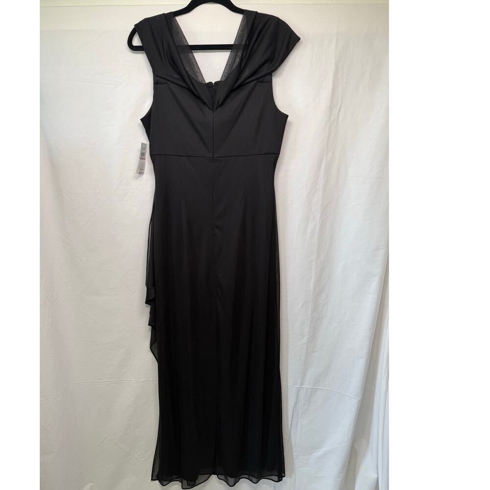 Alex Evenings Draped Neck Cap Sleeve Gown, Black, Size 12 - NEW with tags! - Picture 4 of 9